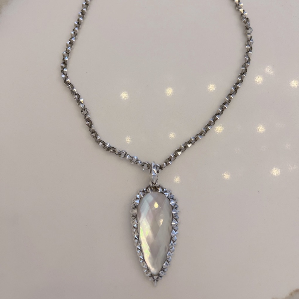 Stephen Webster Sterling Mother of Pearl & Quartz Pendant Necklace
